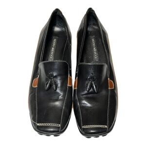 Sesto Meucci Italian Leather Loafers in Black Women’s Size 8.5
